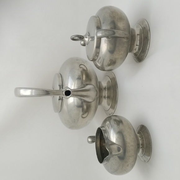 Art Deco Insico Pewter Tea Set - Picture 12 of 16